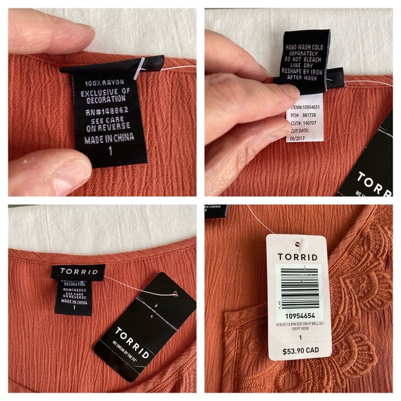 Torrid NWT Spice Embroidered Peasant Top - Picture 12 of 13